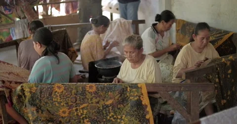 Batik Workshop Traditional Natural Dye Drawing On Fabric 35 Video stock 239733616