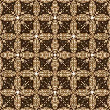 Batik yogya pattern 01 combine Stock Illustration