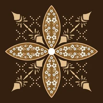 Batik yogya pattern 01 single Stock Illustration