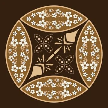 Batik yogya pattern 01 single 2 Stock Illustration