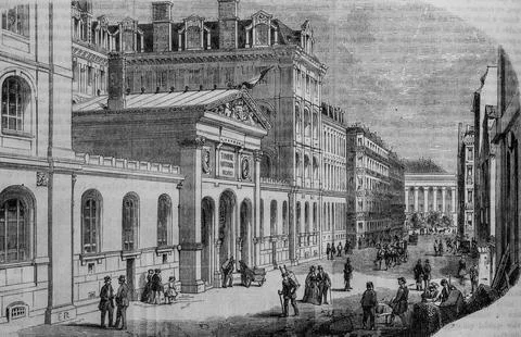 Batiment du timbre, tableau de paris par edmond texier,editeur paulin et le c Illustration