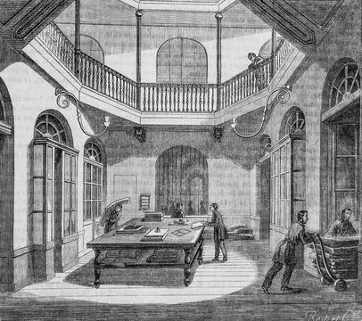 Batiment du timbre, tableau de paris par edmond texier,editeur paulin et le c Illustration
