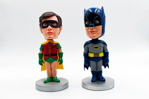 Batman and Robin bobble head from 1966 Batman Television Series Foto stock