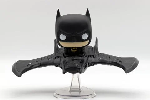 Batman in Batwing isolated on white background. Front view. Stock Photos