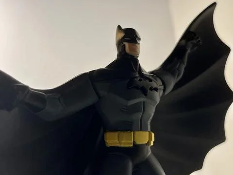 Batman DC Comics toy action figure batsignal silhouette Stock Photos