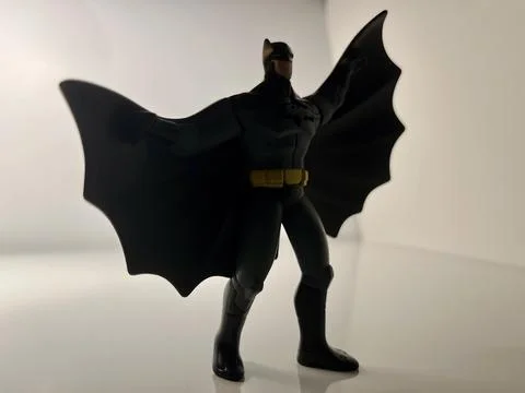 Batman DC Comics toy action figure batsignal silhouette Stock Photos