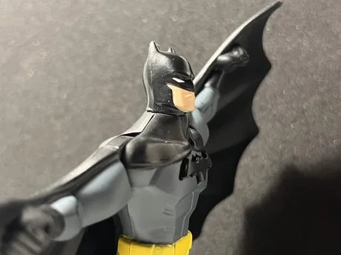 Batman DC Comics toy action figure batsignal silhouette Stock Photos