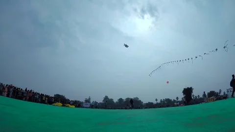 BATMAN STYLE KITE DURING KITE FESTIVAL 2018 Stock Footage 84540836