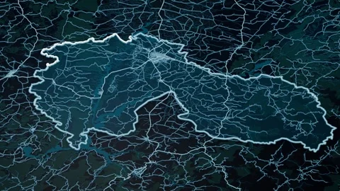 Batman Turkey Glowing Digital Map Animation 4K Stock Footage 340115223