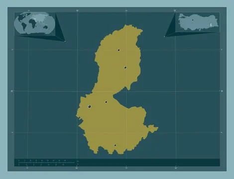 Batman, Turkiye. Solid color shape. Locations of major cities of the region 스톡 일러스트