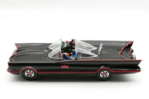 Batmobile plastic model car from the iconic Batman 1966 television series. Stock Photos