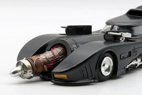 Batmobile plastic model replica from 1989 Batman Movie Stock Photos