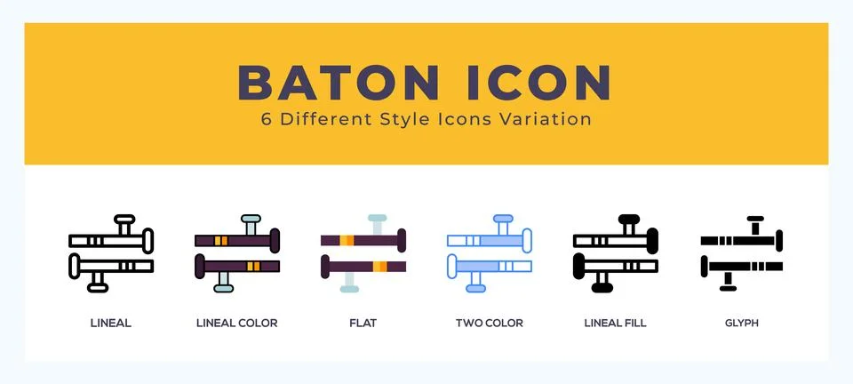 Baton icon set pack vector illustration. Stock Illustration