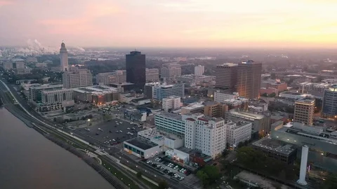 Baton Rouge - Downtown Sunrise Stock Footage