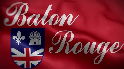 Baton Rouge Louisiana Flag Loop Backgrou... | Stock Video | Pond5