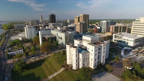 Baton Rouge skyline drone Stock Footage 105124850