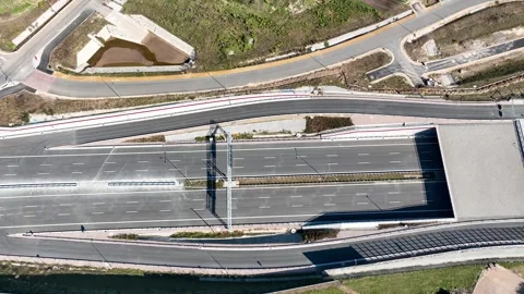 Batowice Highway junction under construction in Krakow, Poland Stock Footage 286714783