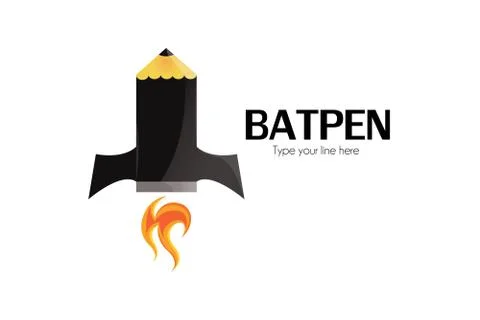 Batpen logo Stock Illustration