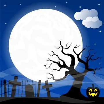 Bats against the full moon Stock Illustration