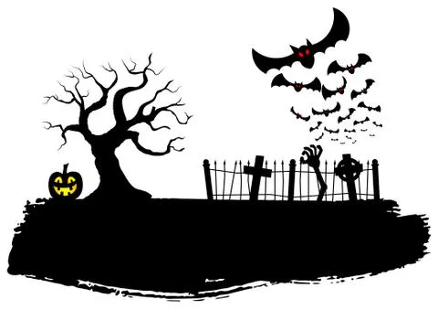 Bats against the full moon Stock Illustration