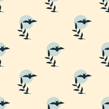 Bats and moon Stock Illustration