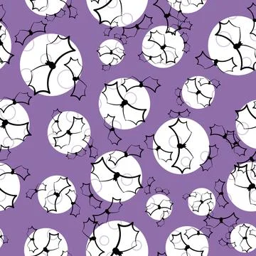 Bats and moons seamless vector halloween pattern Stock-Illustration