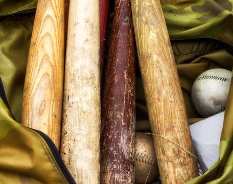 Bats and softballs Stock Photos