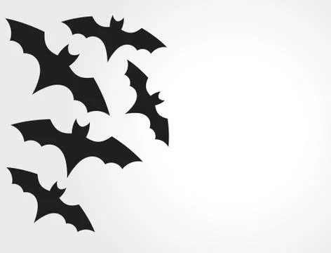 Bats colony on white background with copy space. Halloween vector Stock Illustration