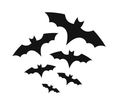 Bats colony on white background.Halloween vector Stock Illustration