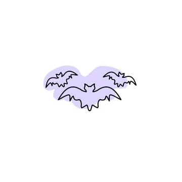 Bats with color shadow vector icon in halloween set Stock Illustration