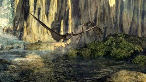 Bats of the Eocene period Stock Illustration