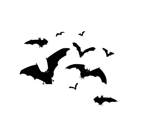 Bats flying around simple background vector illustration Stock Illustration