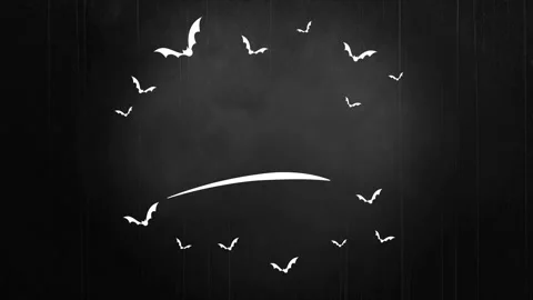 Bats flying in a circle around a bright line. Stock Footage 318466479
