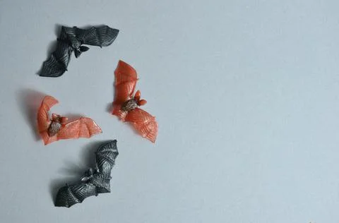 Bats on a gray background. Stock Photos