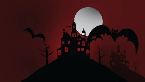 Bats halloween animation Stock Footage 124659505