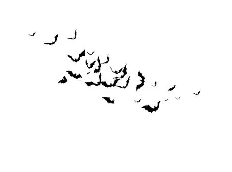Bats - Halloween Design. Horror Background for Stickers, T-shorts and other Stock Illustration