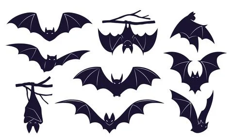 Bats horror set Illustrazione stock