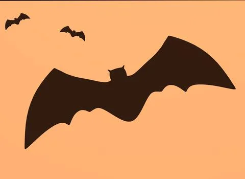The bats on an orange background 3d-rendering イラスト素材