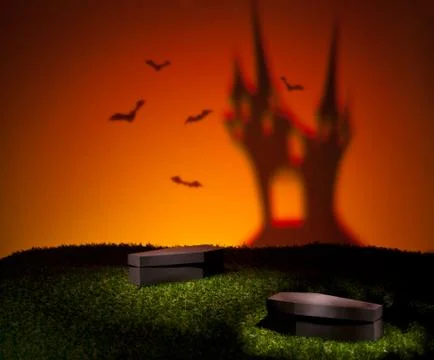 Bats of the scary castle Stock Photos