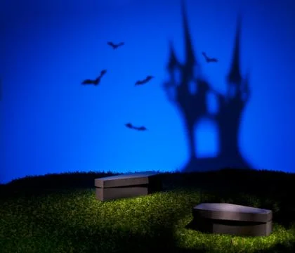 Bats of the scary castle Stock Photos