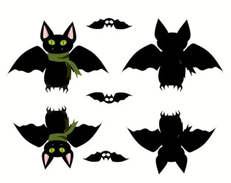 Bats set icon. Vector illustration. Stock Illustration