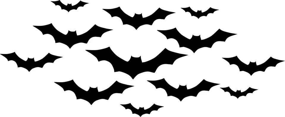 Bats in swarm Stock Illustration