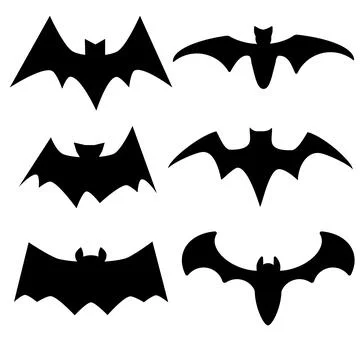 Bats vector collection on white background. Illustration