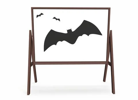 Bats on a whiteboard for records 3d-rendering 스톡 일러스트