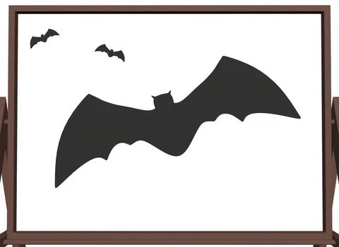 Bats on a whiteboard for records 3d-rendering イラスト素材