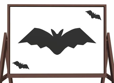 Bats on a whiteboard for records 3d-rendering Иллюстрация