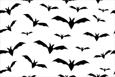 Bats wrapping paper seamless pattern for Halloween greeting card. Simple paper Stock Illustration