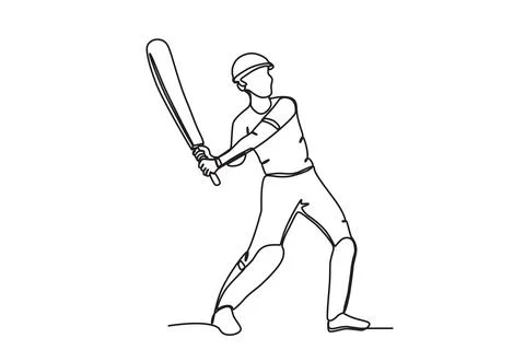 A batsman hits a bole Stock Illustration