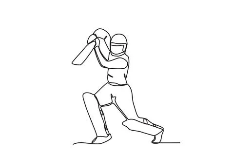 A batsman prepares to hit the ball Illustrazione stock