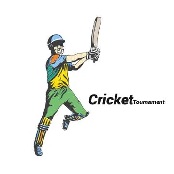Batsman returns the ball vector illustration. Stock Illustration